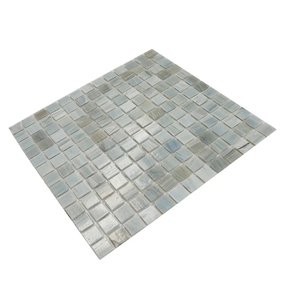 Nautical Blue & White Mixed Squares Glass Pool Tile | Tile Club