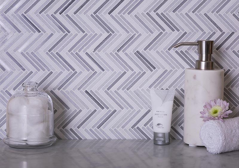 Sticks Equator Marble Polished Mosaic Tile | Tile Club