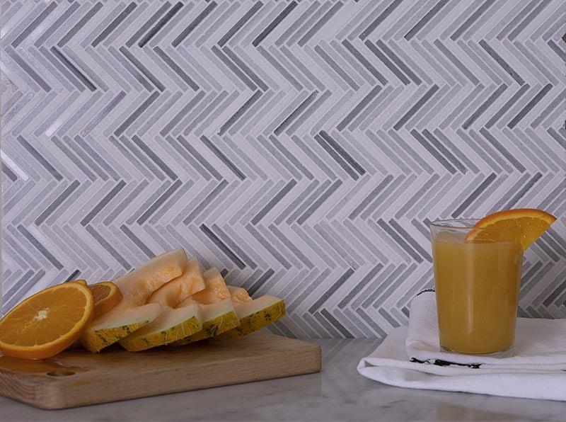 Sticks Equator Marble Polished Mosaic Tile | Tile Club