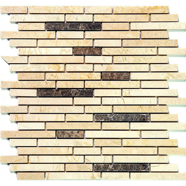 Skyline Crema Marfil Marble Mosaic Tile Sample