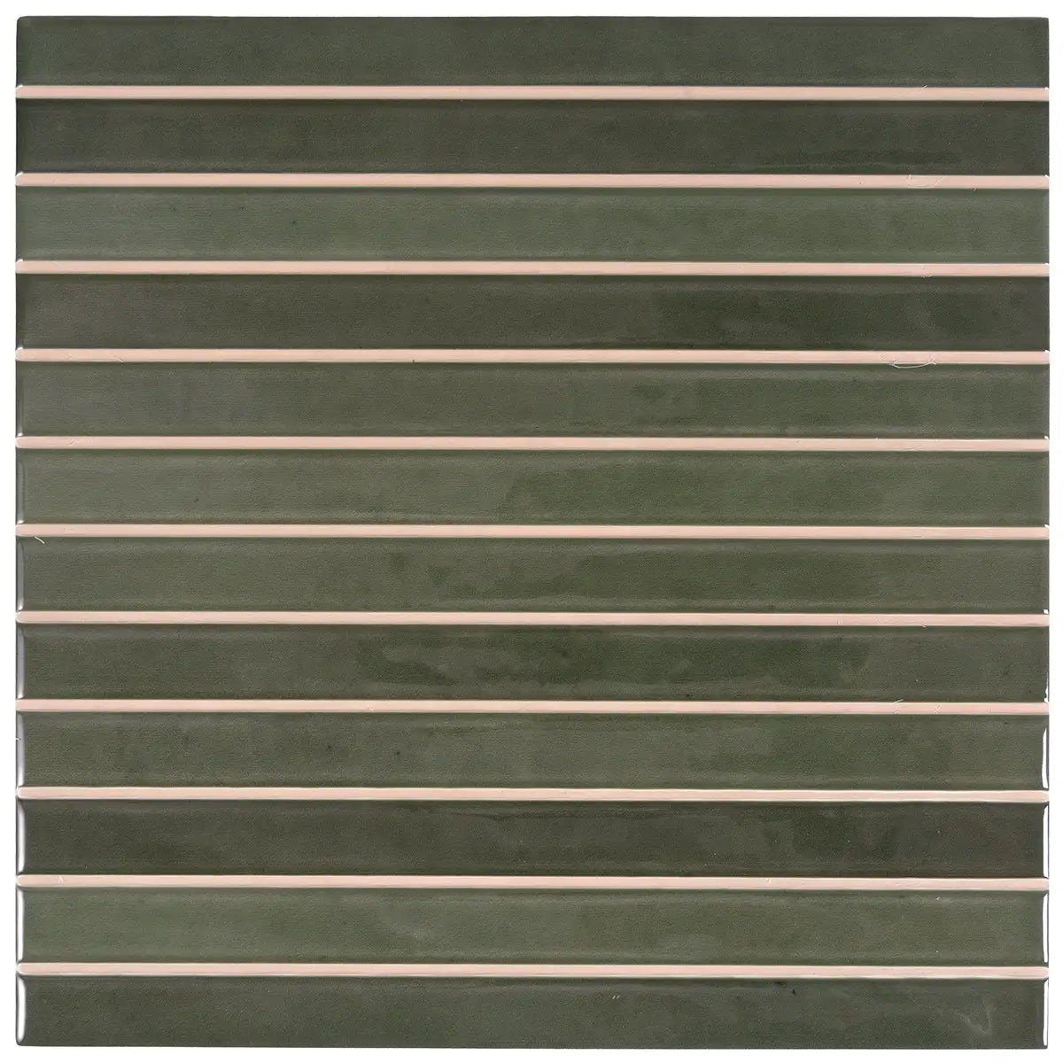 Tira Green Ceramic Ribbon Tile | Tile Club