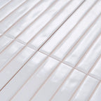 Tira White Ceramic Ribbon Tile