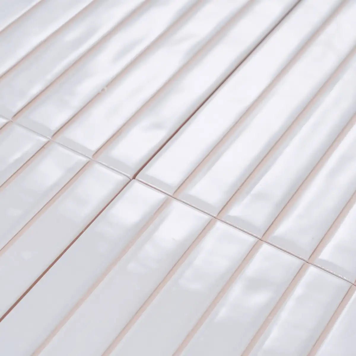 Tira White Ceramic Ribbon Tile