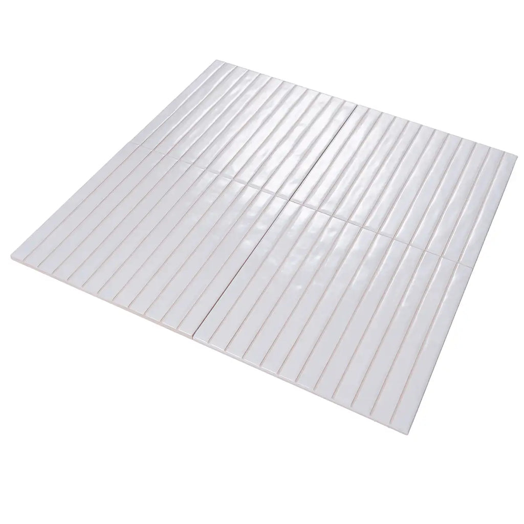 Tira White Ceramic Ribbon Tile