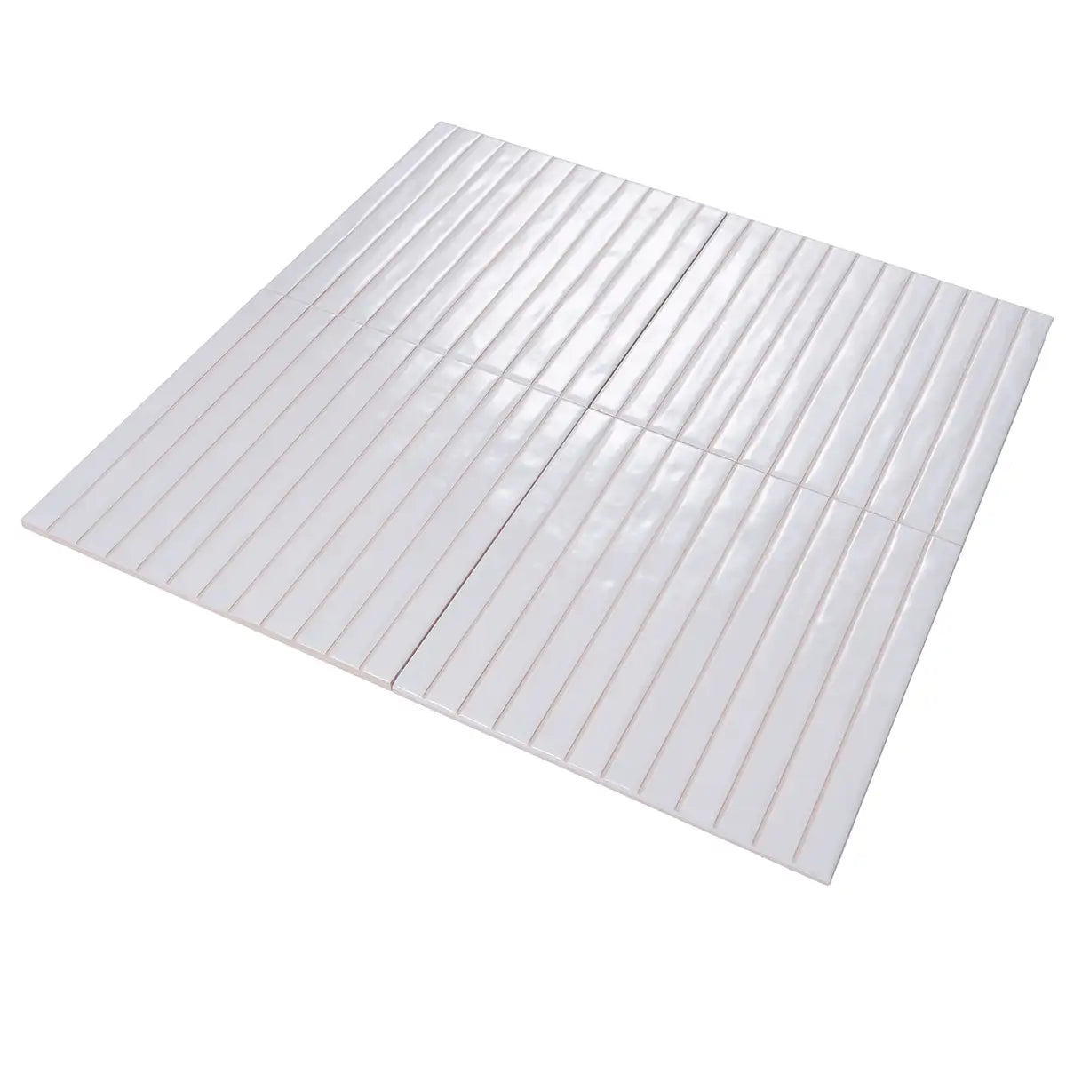 Tira White Ceramic Ribbon Tile