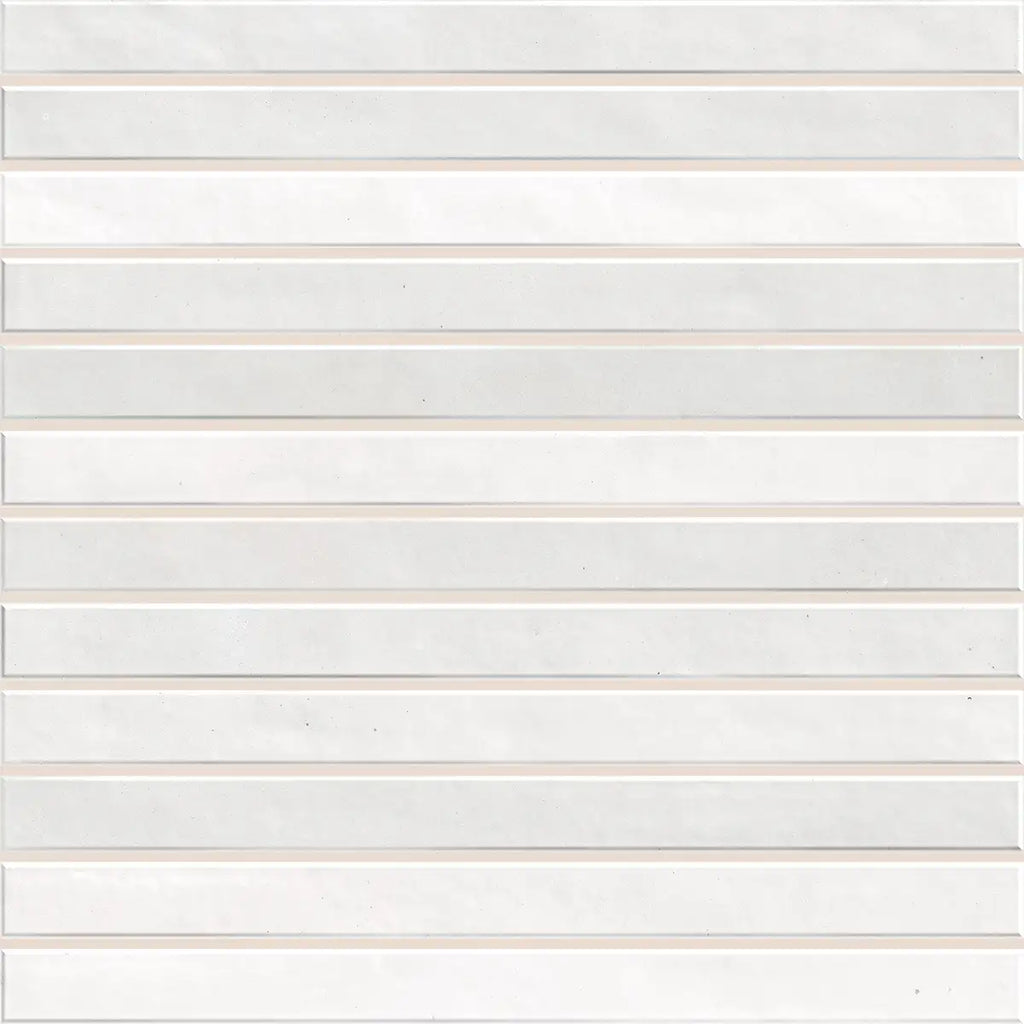 Tira White Ceramic Ribbon Tile | Tile Club