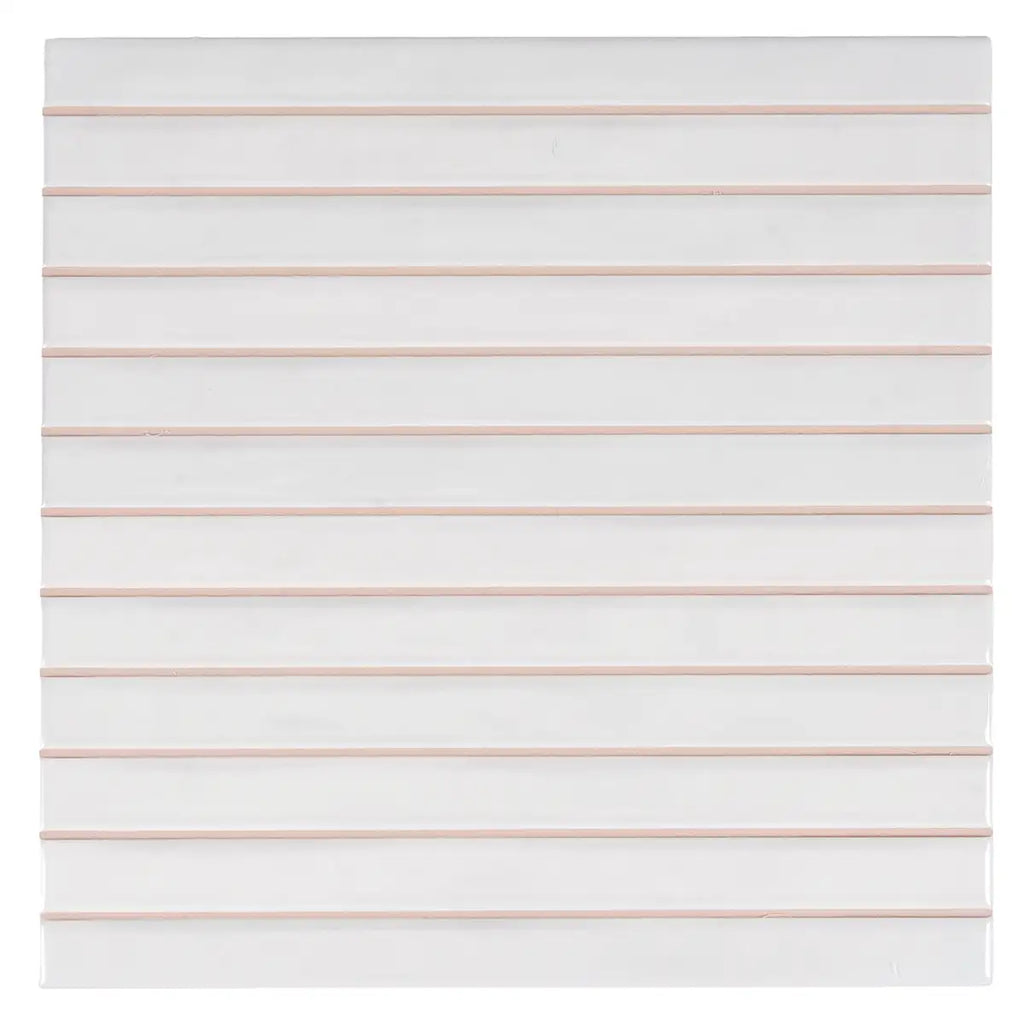 Tira White Ceramic Ribbon Tile