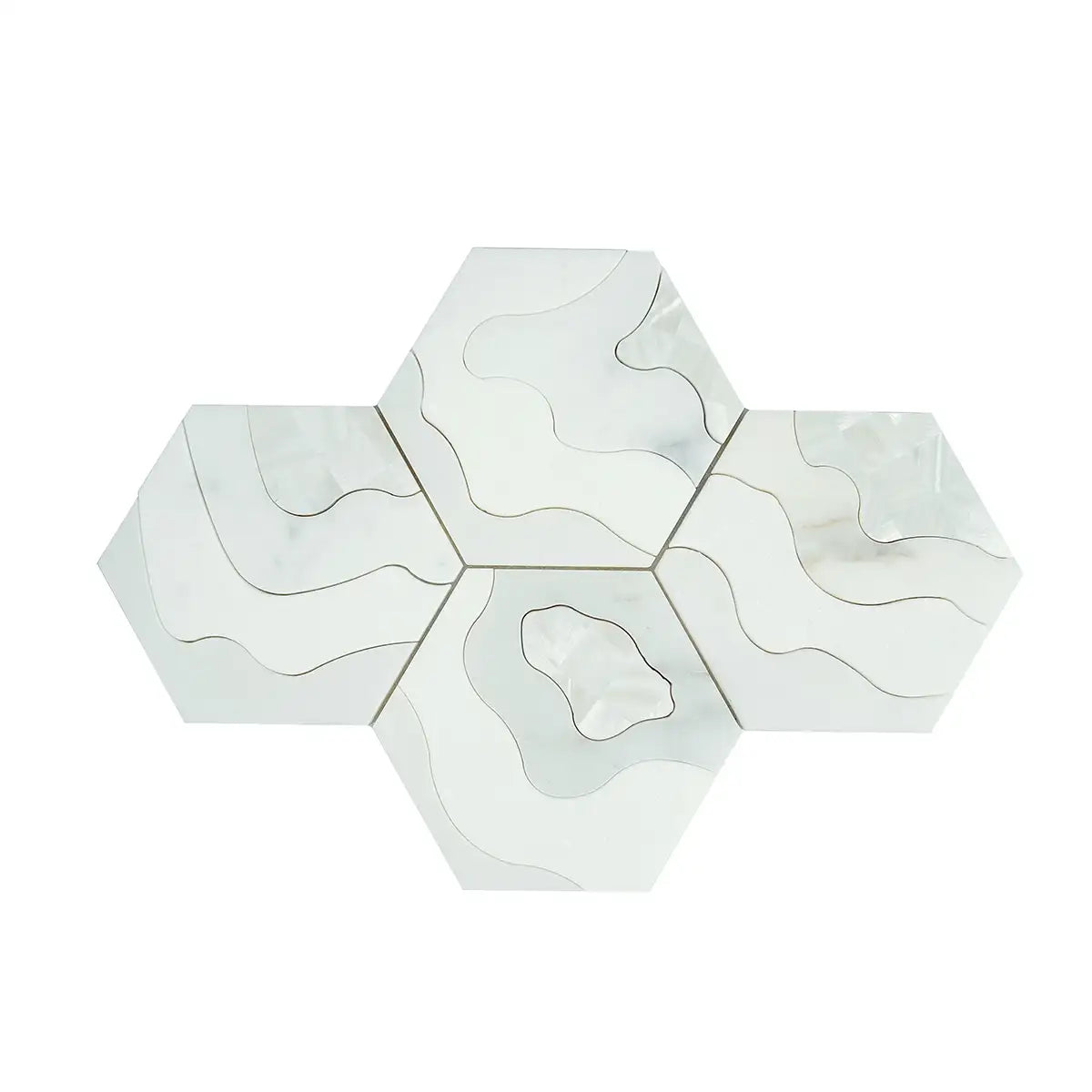 Santorini Shell Wave Marble Mosaic Tile | Tile Club