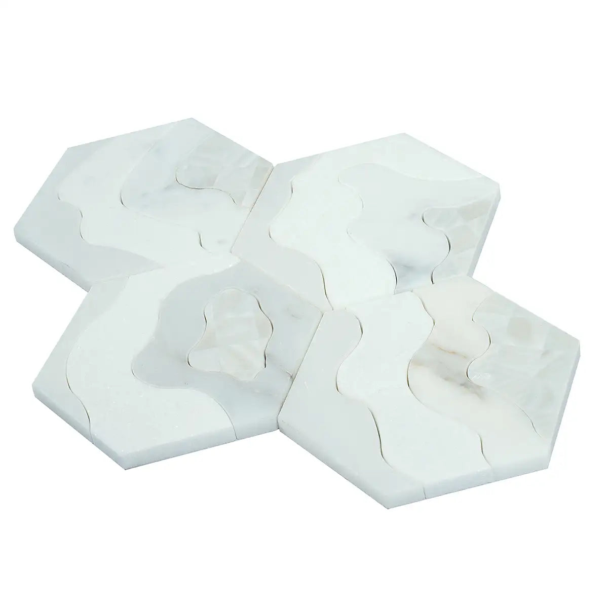 Santorini Shell Wave Marble Mosaic Tile | Tile Club