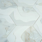 Santorini Shell Wave Marble Mosaic Tile | Tile Club