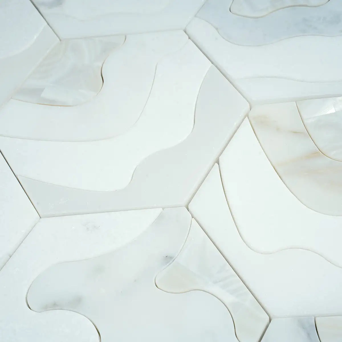 Santorini Shell Wave Marble Mosaic Tile | Tile Club