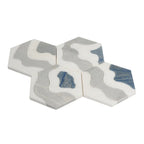 Santorini Blue Wave Marble Mosaic Tile