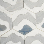Santorini Blue Wave Marble Mosaic Tile | Tile Club