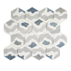 Santorini Blue Wave Marble Mosaic Tile | Tile Club
