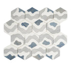 Santorini Blue Wave Marble Mosaic Tile