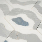Santorini Blue Wave Marble Mosaic Tile | Tile Club