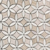 Roman Flower Wooden Beige And Carrara Marble Mosaic Tile