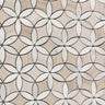 Roman Flower Wooden Beige And Carrara Marble Mosaic Tile