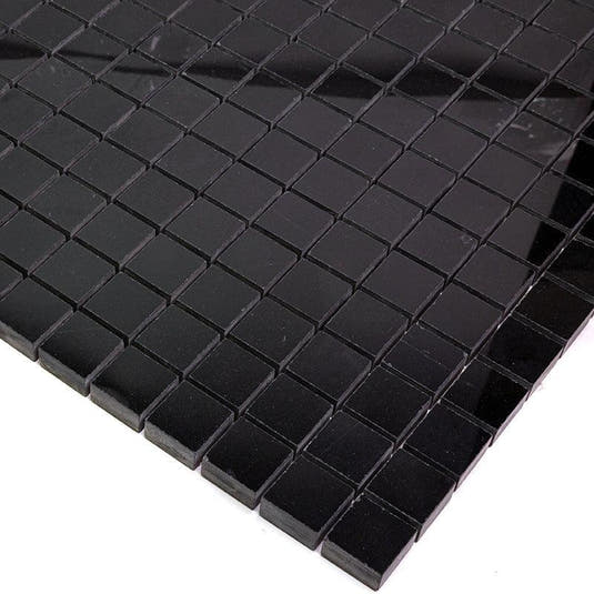 Nero Marquina 1X1 Polished Marble Mosaic Tiles | Tile Club