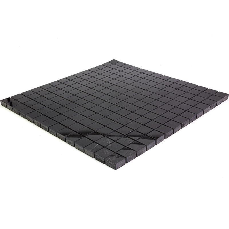 Nero Marquina 1X1 Polished Marble Mosaic Tiles | Tile Club