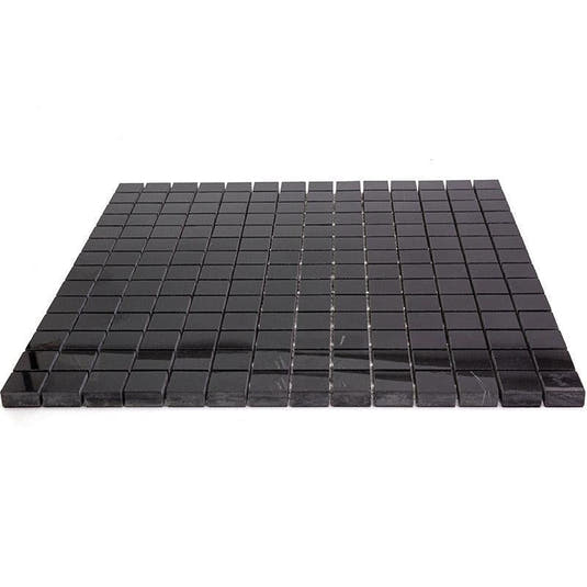 Nero Marquina 1X1 Polished Marble Mosaic Tiles | Tile Club