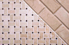 Crema Marfil Curved Basket Weave Marble Mosaic Tile | Tile Club