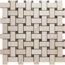 Warm Beige Marble Basket Weave Tile
