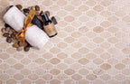 Crema Marfil Octagon With White Dots Marble Mosaic Tile | Tile Club