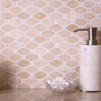 Crema Marfil Octagon With White Dots Marble Mosaic Tile