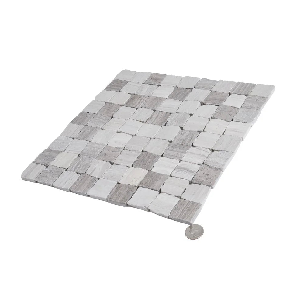 Plaza Wooden Beige Marble Mosaic Tile | Tile Club