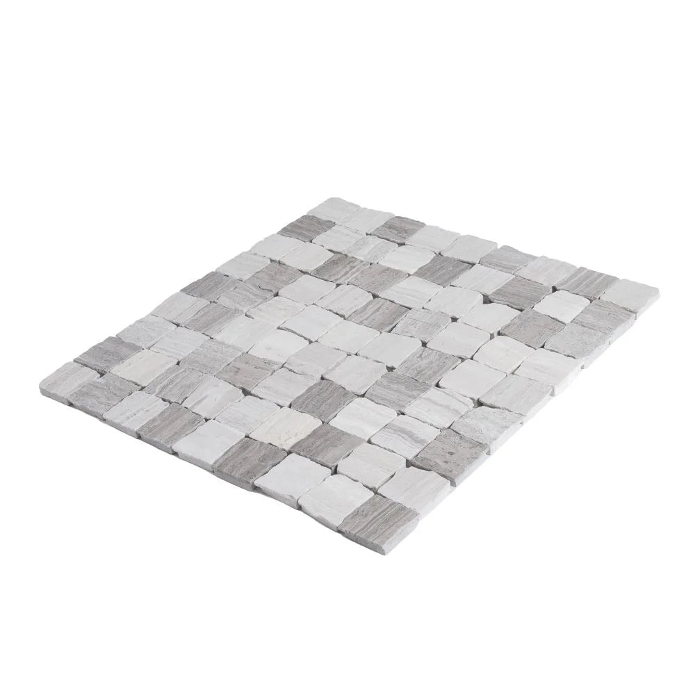 Plaza Wooden Beige Marble Mosaic Tile | Tile Club