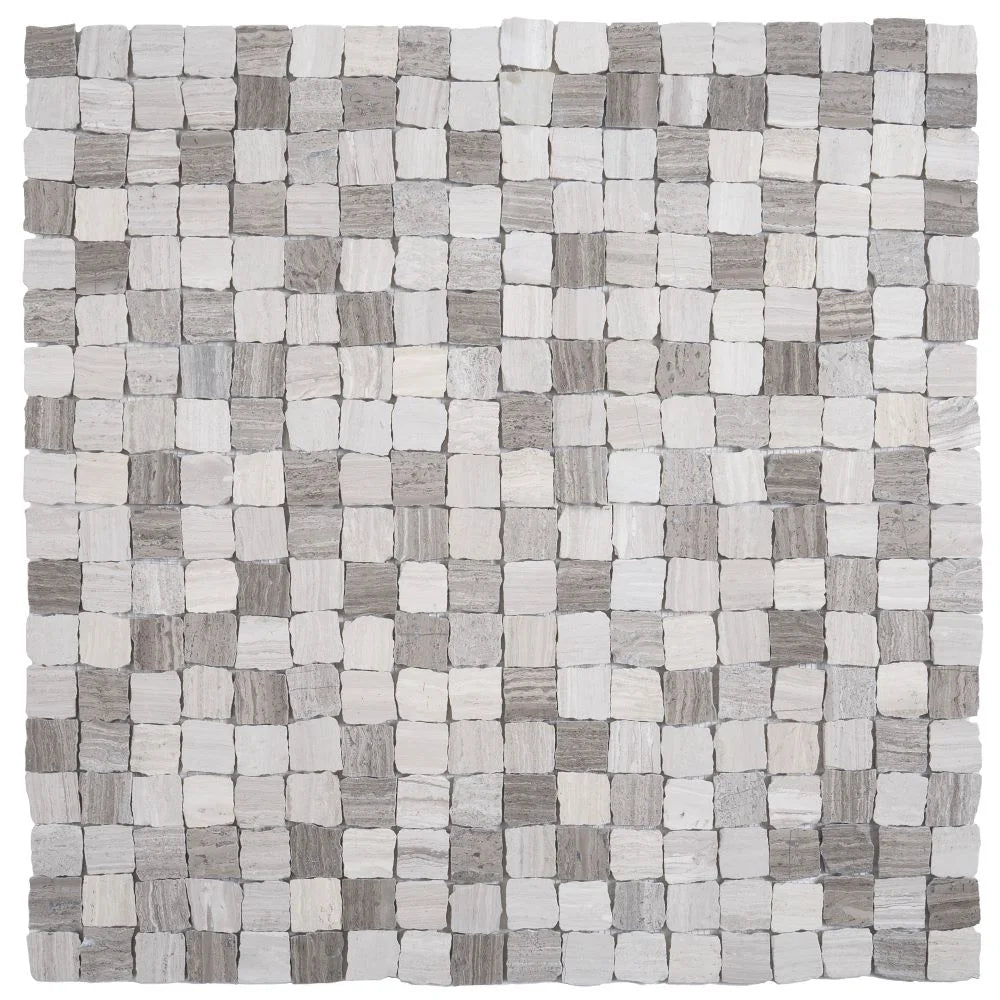 Plaza Wooden Beige Marble Mosaic Tile | Tile Club