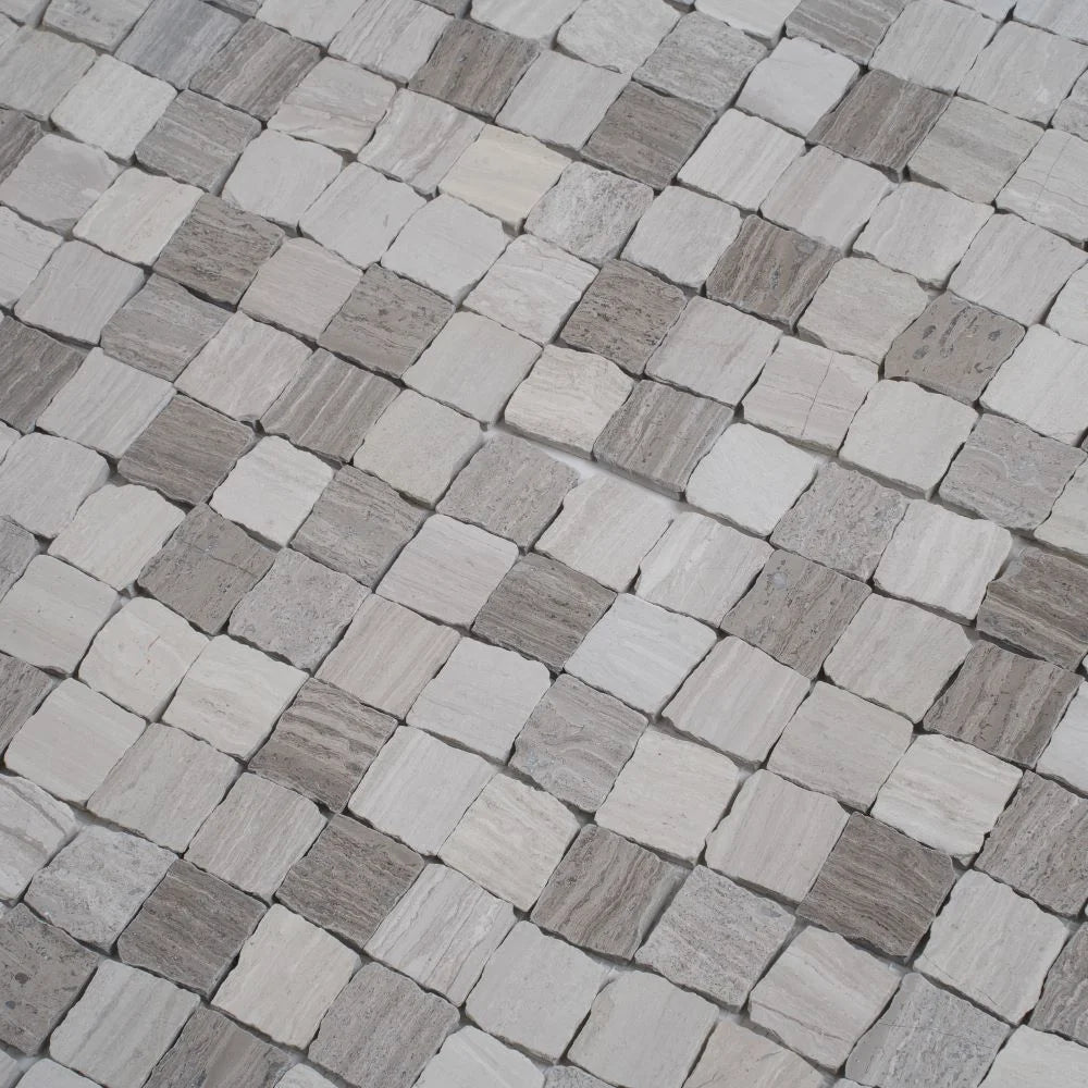 Plaza Wooden Beige Marble Mosaic Tile | Tile Club
