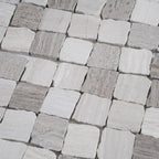 Plaza Wooden Beige Marble Mosaic Tile | Tile Club