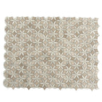 Roman Flower Wooden Beige And Carrara Marble Mosaic Tile | Tile Club