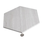 10 Inch Hexagon Wooden Beige Marble Mosaic Tile | Tile Club