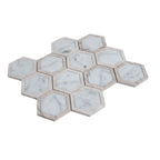 Selo Hex Carrara Marble Mosaic Tile