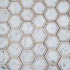 Selo Hex Carrara Marble Mosaic Tile