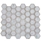 Selo Hex Carrara Marble Mosaic Tile