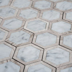 Selo Hex Carrara Marble Mosaic Tile