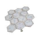 Selo Hex Carrara Marble Mosaic Tile