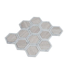 Selo Hex Wooden Beige Marble Mosaic Tile