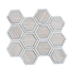 Selo Hex Wooden Beige Marble Mosaic Tile