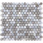 Penny Wooden Eastern White And Wooden Beige Marble Tile | Tile Club