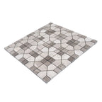 Geo Hexagon Wooden Beige Marble Mosaic Tile