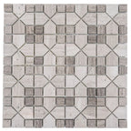 Geo Hexagon Wooden Beige Marble Mosaic Tile