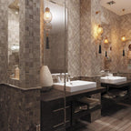 Sticks Wooden Beige Marble Mosaic Tile | Tile Club