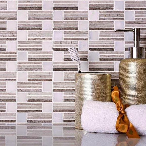 wooden beige mosaic tile