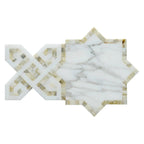 Calacatta Gold & White Marble Cross & Star Mosaic Tile