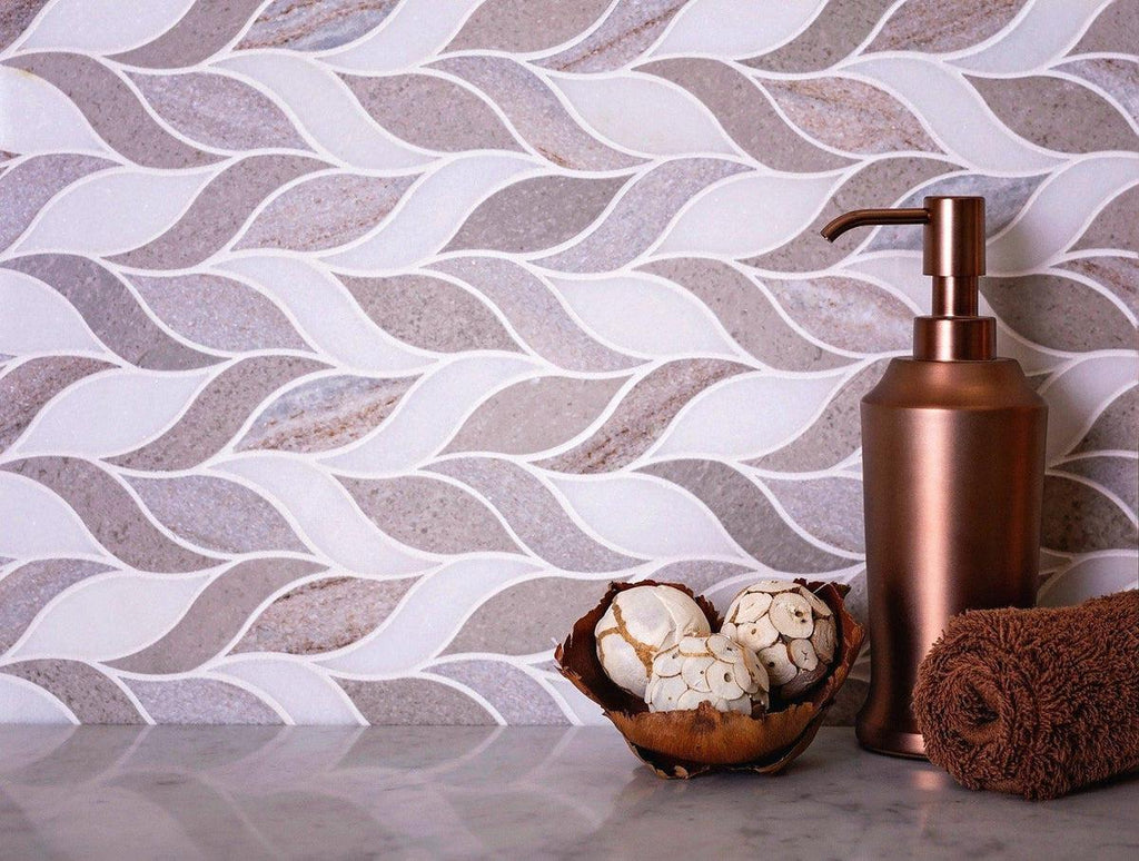 Sand Valley And Thassos Octagon Marble Mosaic Tile